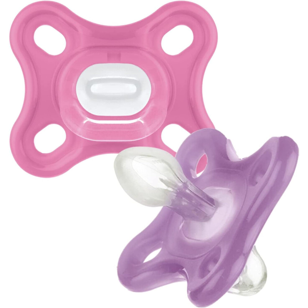 Mam Comfort Soothers | 0-2 Months | 2 Pack | Newborn Dummies | Comes In Dummy Steriliser Case | Sustainable Materials | Baby Accessories For Newborn |