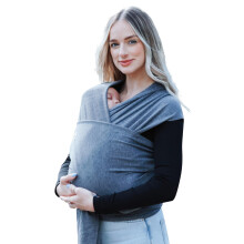 Baby Sling Carrier - Newborn to Toddler, Stretchy Wrap - Safety Tested, Hands-Free, Dark Grey