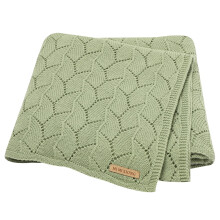 LAWKUL Cellular Blanket Baby 100% Cotton Knitted Soft Knit Crochet Blankets for Newborn Boy Girls Toddler 100x80cm Light Green