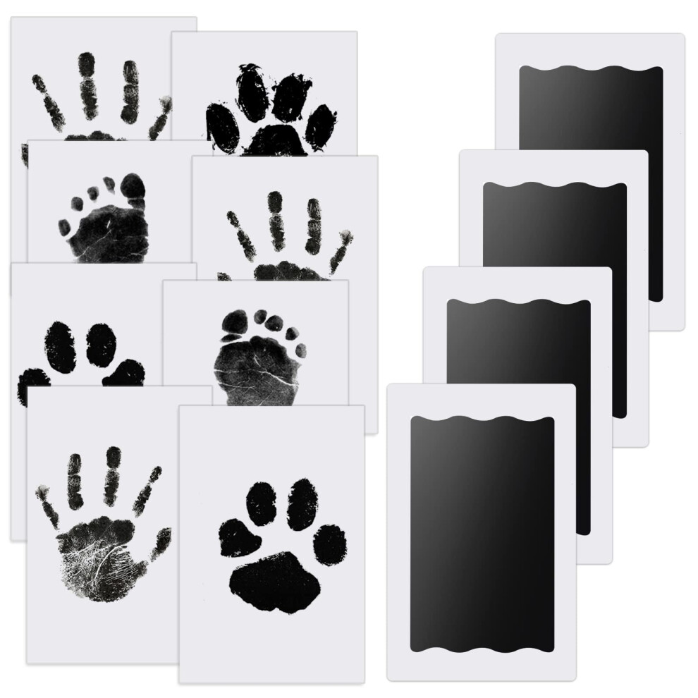 Inkless Hand & Footprint Kit, 4 Baby Inkless Print Pads, 8 Imprint Cards, Dog Paw Print Kit, Baby Imprint Kits Safe Non-Toxic, Pet Paw Stamp Nabance