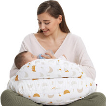 momcozy Nursing Pillow With Breastfeeding - Ergonomic Support & Original Security Fence to Baby' Safety - Making Breastfeeding Easy and Comfort for