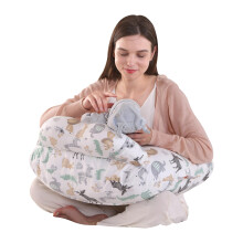 Labtec Nursing Pillow for Breastfeeding Baby, Multifunctional Breast Feeding Pillow with Adjustable Waist Strap and Safety Fence, 100% Cotton