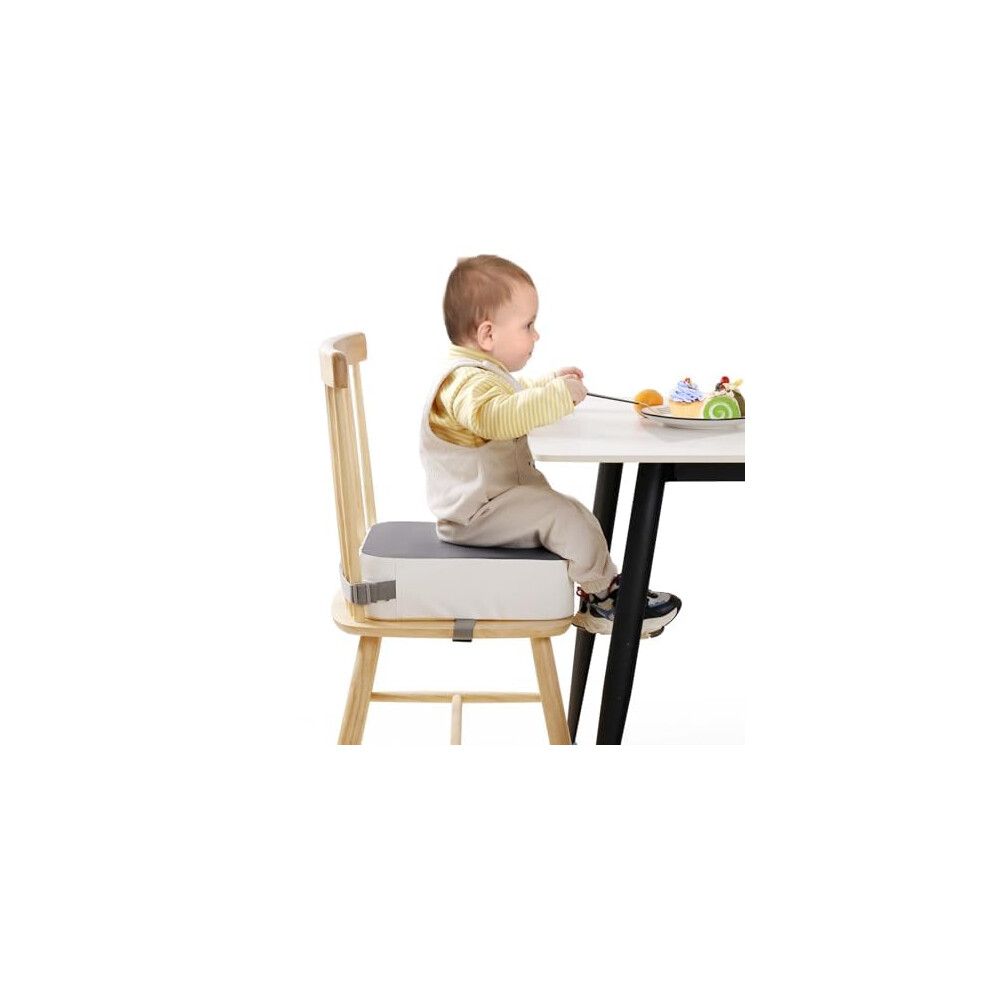 Toddler Booster Seat For Dining Chair, 10Cm Pu Washable Baby Booster Seat For Dining Table, Table Booster Seat For Toddler With 2 Adjustable Totidyh