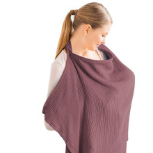 Aolso Breastfeeding Cover Nursing Cover, Muslin Cotton Soft Breathable Nursing Cover, Adjustable Strap Breast Feeding Coverall for Car Seat Blanket