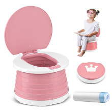 VISATOR Travel Potty 2-in-1 Portable Potty Foldable Kids Training Toilet Seat Girls Baby Carry Potty Childrens Car Potty Chair for Camping Park with