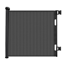 Retractable Stair Gate, Upgraded Stair Gates for Dogs Baby 140cm Safety Gate Dog Gate One Hand Operation Stair Gate for Baby Indoor Outdoor (Black,