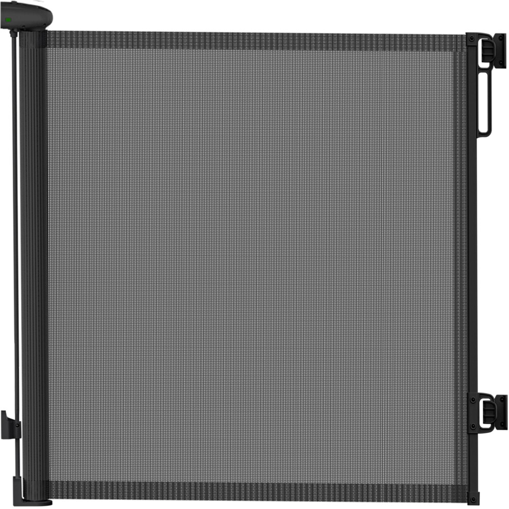 DIKOTS Dual Lock Black Retractable Stair Gates for baby & Pet - Extends to 140 cm wide, 86 cm tall gate - Retractable Stair Gates for Dogs, black baby-image-OPC-PJ5MG8Q-NEW