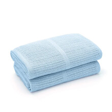 Bloomsbury Mill - Cellular Blankets Baby - Soft 100% Organic Cotton Baby Blanket - Pack of 2 - Baby Essentials For Newborn - Ideal for Cot Bed,