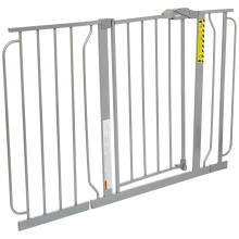 Regalo Easy Step 124cm Extra Wide Baby Gate, Platinum, Includes 10cm and 30.5cm Extension Kit, 4 Pack of Pressure Mount Kit and 4 Pack of Wall Mount