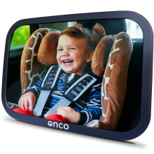 Onco Baby Car Mirror - 100% Shatterproof & Shakeproof, Award-Winning Car Mirror Baby Rear View, Non-Slip with 360? Rotation, Newborn Essentials