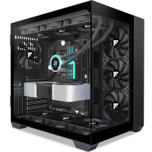 FOIFKIN F300 PC Case - Preinstalled 3 PWM without RGB Fans, ATX Mid-Tower Gaming PC Case, 270? Panoramic Glass with Type-C (Black, F300)