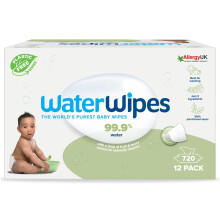 WaterWipes Plastic-Free Textured Clean, Toddler & Baby Wipes, 720 Count (12 Packs), 99.9% Water Based Wipes, Unscented for Sensitive Skin (Packing May