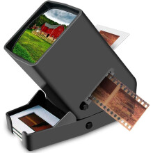 Rybozen 35mm Slide Viewer, 3X Magnification and Desk Top LED Lighted Illuminated Viewing and Battery Operation-for 35mm Slides & Positive Film