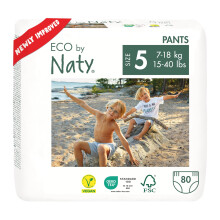 Eco by Naty Nappy Pants - Hypoallergenic and Chemical-Free Pull Ups, Highly Absorbent and Eco Friendly Training Nappies for Boys and Girls (Size 5 ?