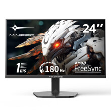 Minifire 24 Inch Gaming Monitor 180Hz 1Ms FreeSync HDR 110% sRGB FHD 1080P Computer Monitor HDMI DP Ports Eye Care Frameless VESA 75 * 75(MFG24F4L