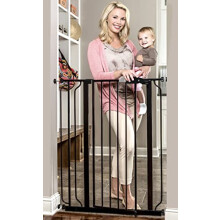 Regalo Easy Step Extra Tall Walk Thru Baby Gate, Bonus Kit, Includes 4-Inch Extension Kit, Pressure Mount Kit and Wall Cups and Mounting Kit, Black