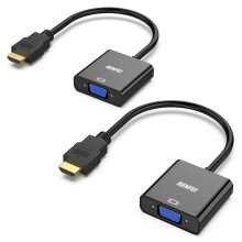 BENFEI HDMI to VGA 2 Pack, Gold-Plated HDMI to VGA Adapter (Male to Female) for Computer, Desktop, Laptop, PC, Monitor, Projector, HDTV, Chromebook,