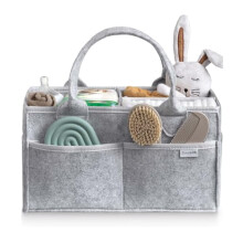 PUTSKA Baby Diaper Caddy Organizer - Nursery Storage Basket for Diaper Station, Baby Basket Shower Gifts List and Registry Must-Haves, Newborn