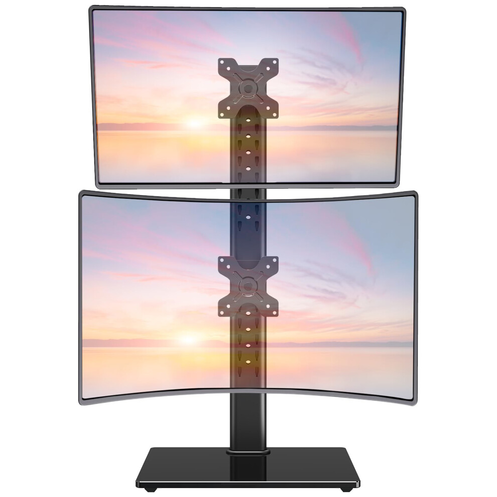 Elived Dual Monitor Stand - Freestanding Arm For 13-32 Inch Monitors, Vesa 75X75/100X100mm, Up To 15Kg, 360? Rotation, Height Adjustable 8000000702685