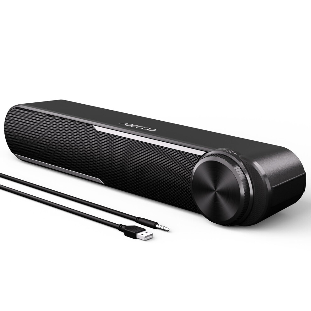 Jeecoo A30 Pc Speakers, Computer Speakers For Desktop Monitor, Usb Powere Pc Soundbar, 3.5Mm Aux Input Wired Soundbar For Desktop Laptop Phone 8000000702838