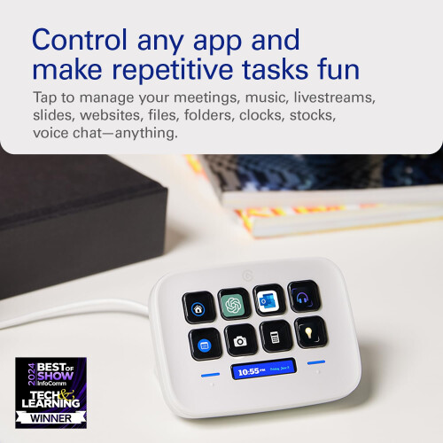 Elgato Stream Deck Neo ? 8 Customizable Keys, 2 Touch Points, Speed Through Tasks & Workflows - Control Word, Excel, PowerPoint, Teams, Zoom, Spotify 1