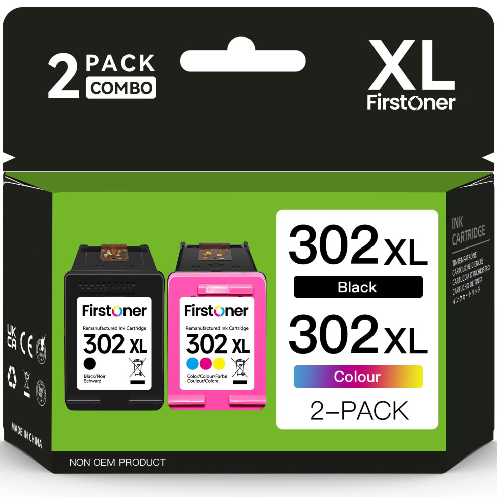 302Xl Ink Cartridges For Hp 302 Ink Cartridge Replacement For Hp 302 Ink Cartridges Combo Pack For Hp Envy 4520 4523 4524 4527 Deskjet 2130 3630 3636 Black 8000000704276