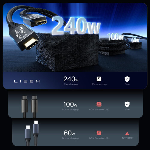 CAKOBLE thunderbolt 5 cable 2m,80Gbps data Compatible with apple thunderbolt 5 cable,thunderbolt 4 cable USB4,16K/8K@60Hz video,240w usb c cable for 2