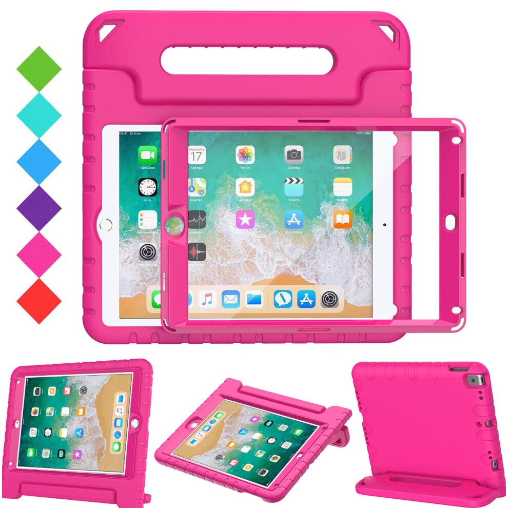 Surom Kids Case With Screen Protector For Ipad 9.7 Inch 2018/2017,Ipad Air 2, Shockproof Convertible Handle Stand Kids Case For Ipad 9.7 2017/2018 8000000709400