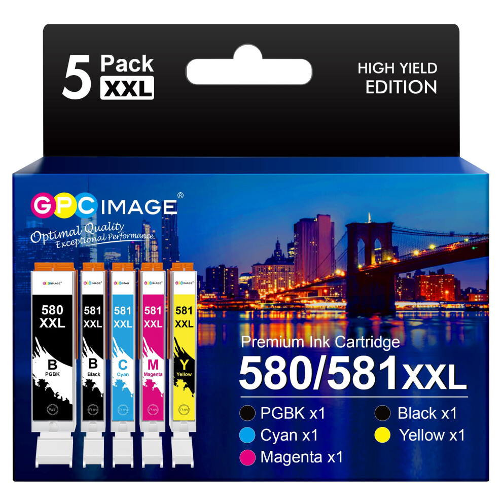 Gpc Image Pgi-580Xxl Cli-581Xxl Compatible Ink Cartridges Replacement For Canon Pixma Ts6251 Ts6350 Ts6351 Tr8550 Ts8150 Ts8250 Ts6150 Tr7550 Ts9150 8000000710352