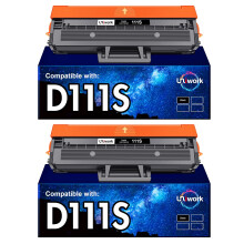 Uniwork D111L D111S Compatible Toner Cartridge Replacement for Samsung MLT-D111S MLTD111S (Black, 2-Pack) (Packing May Vary)