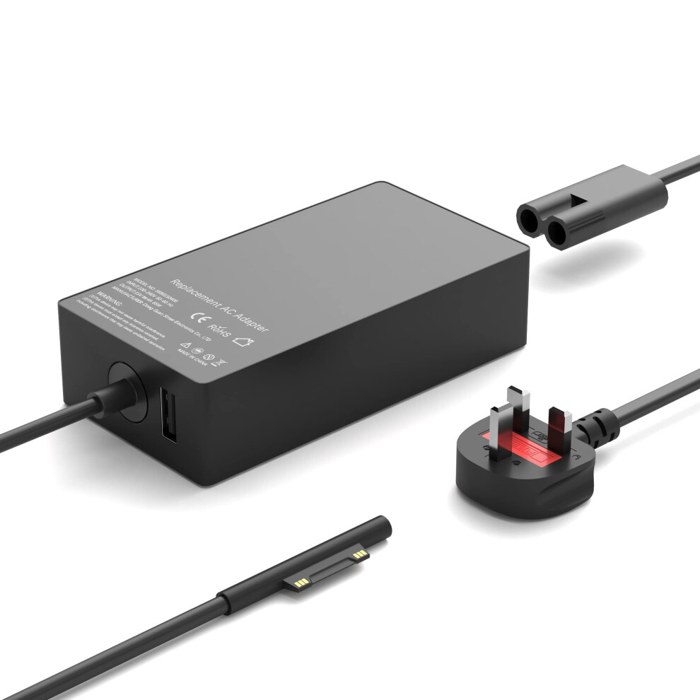 Photos - Other for Computer 65W Surface Pro Charger Compatible with Microsoft Surface Pro Laptop Charger UK, Surface Pro 8/X/7/6/5/4/3, Surface Go 1/2/3