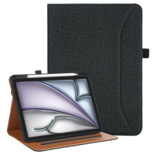 Vakarey for iPad Air 11 Inch Case M2 2024/M3 2025,for iPad Air 4th/5th Generation 10.9 Inch Case With Pencil Holder,Black
