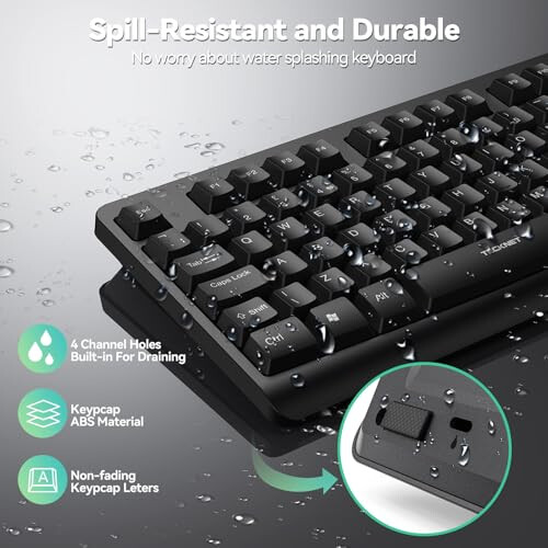 TeckNet TECKNET Wireless Keyboard for Laptop, 2.4G USB Silent Computer Keyboard with Ergonomic Keys & Adjustable Feet Stand for Desktop, PC, Notebook, Surface 1