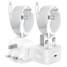 Apple Fast Charger Plug and cable for iPhone, Nebwoak [MFi Certified] 2Pack 20W PD USB C Power Adapter Wall Charging Plug with 2M Lightning to USB C