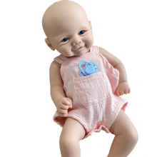 Handgemaakte 17 zachte siliconen reborn baby pop - ongeschilderde pasgeboren meisje met blauwe ogen, wasbaar, perfect verjaardagscadeau voor