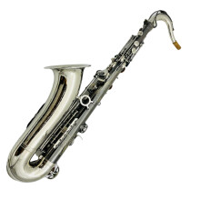 Tenor BB Tune Saxofoon met zilveren en zwarte nikkel afwerking - inclusief koffer en mondstuk