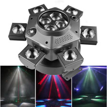 Zes-arm Little Diamond 3-in-1 LED Moving Head Light met Beam, Bee Eye, Laser en DMX512 voor DJ-feestjes en clubevenementen
