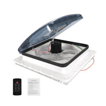 12V Hoog Luchtvolume Elektrische RV Dakventilator met RegenSensor - 3 Snelheden 40x40cm Dakraam voor Caravan en Camper