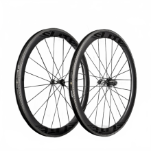 EliteWheels SLR 700C Carbon Racewielset - 3K Twill remvlak, 36T ratchet systeem, rechte treknaaf, clincher tubeless velg