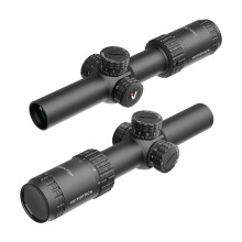 VictOptics S6 1-6x24i LPVO SFP geweerloop met vezelreticle, ultrabrechte stip en turretvergrendeling voor AR-serie