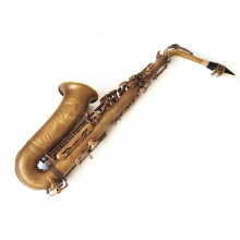Vintage-geÃƒÂnspireerde altsaxofoon in antieke koperen afwerking met koffer en mondstuk