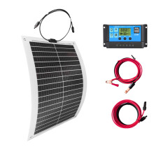 Veelzijdige 100W/200W 18V Flexibel Zonnepaneel Kit met 30A Laadregelaar en PV-aansluitkabels