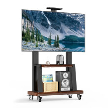 Verstelbare rollende tv-standaard met wielen, geschikt voor schermen van 32-75 inch, draagbare vloermontage met plank, Max VESA 600x400mm