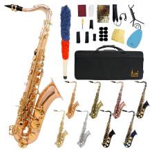 Professionele Bb Tenorsaxofoon Set - Koper Saxofoon met Etui, Statief, Reinigingset en Rietaccessoires