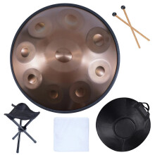 Professionele 22-inch Handpan Tonguedrum met draagtas - 9 tonen, D-mineur, 432Hz