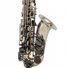 Jupiter JAS1100 Alto Eb Saxofoon - Zwart zilveren lakafwerking met koffer en mondstuk