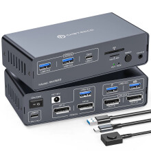 4K120Hz USB-C KVM-schakelaar - Dual monitor docking station voor laptop en desktop