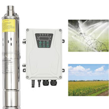Hoogwaardige 3-inch 210W 24V DC brushless zonnebooster met externe MPPT-controller, 2T/H doorstroming, diepe putpomp, maximale hoogte 80 met