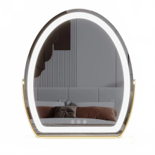 LED-verlichte make-upspiegel met touchsensor, 3-kleuren dimbare verlichting voor make-up, bureau en slaapkamer