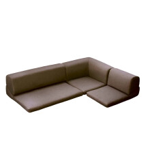 Deluxe L-vormige hoekbank Kotatsu met antislipband - Premium lage vloer futon slaapbank loveseat set